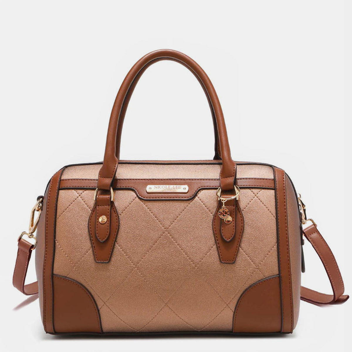 Diamond Quilted Boston Bag