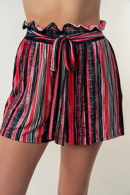 Full Size High Waisted Striped Shorts