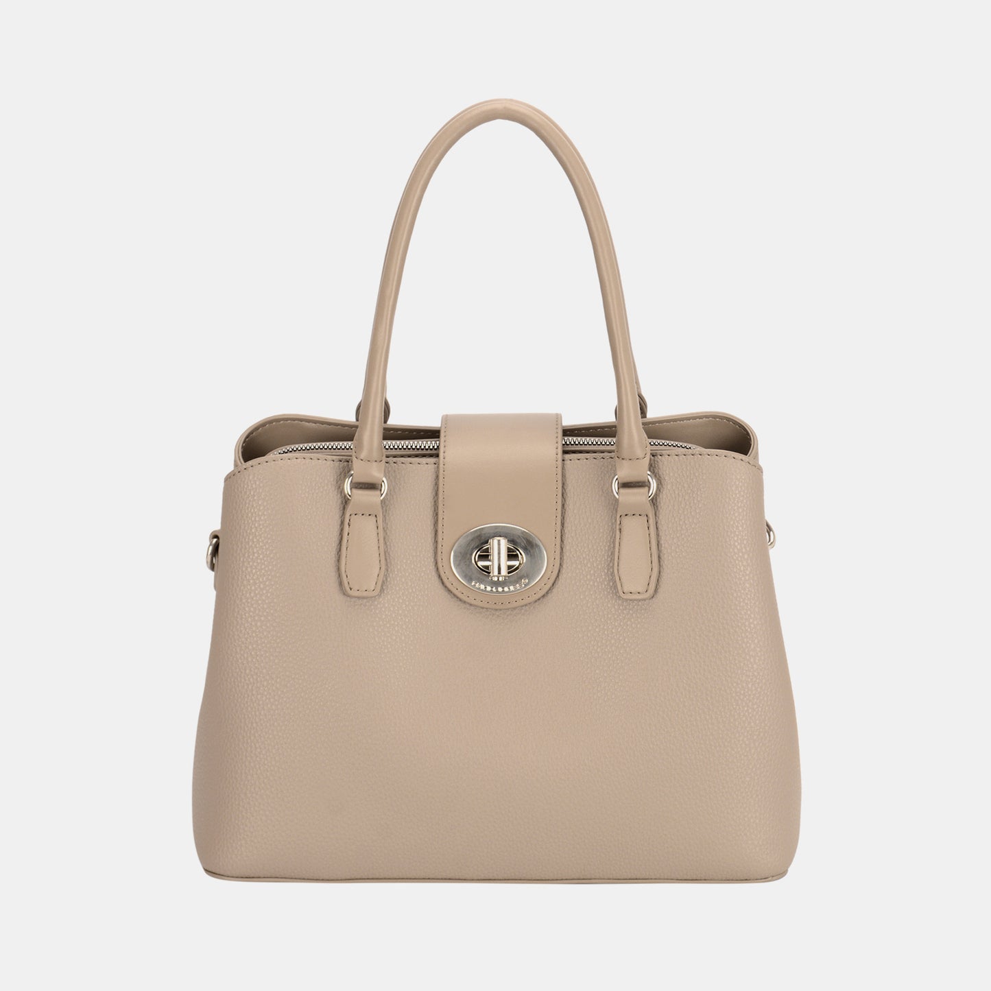 PU Leather Twist-Lock Tote Bag