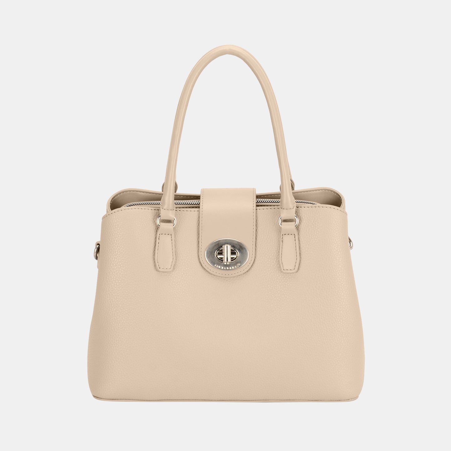 PU Leather Twist-Lock Tote Bag