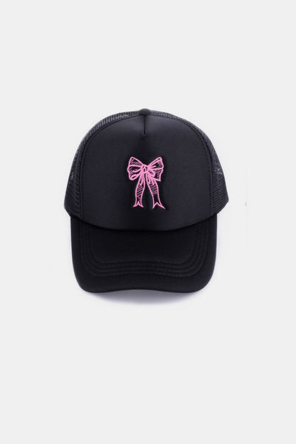 Ribbon Bow Embroidery Trucker Hat