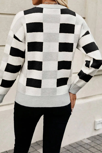 Maxson Clothing -  Color Block Round Neck Sweater