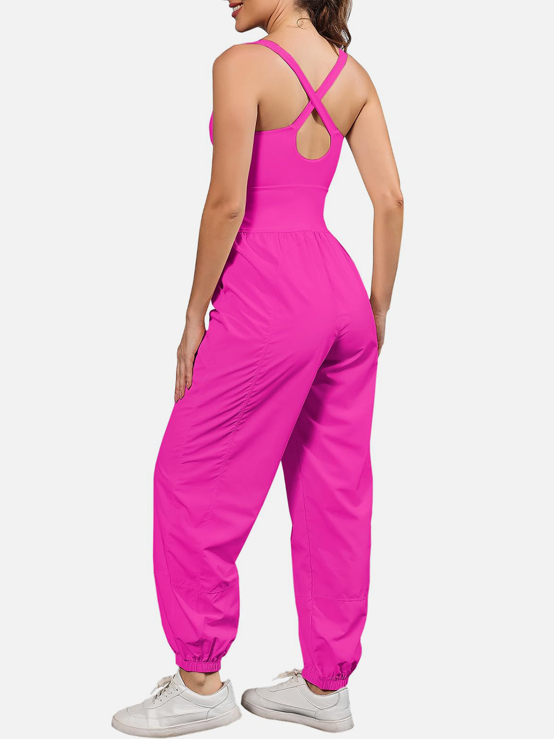 Cutout Scoop Neck Wide Strap Jumpsuit