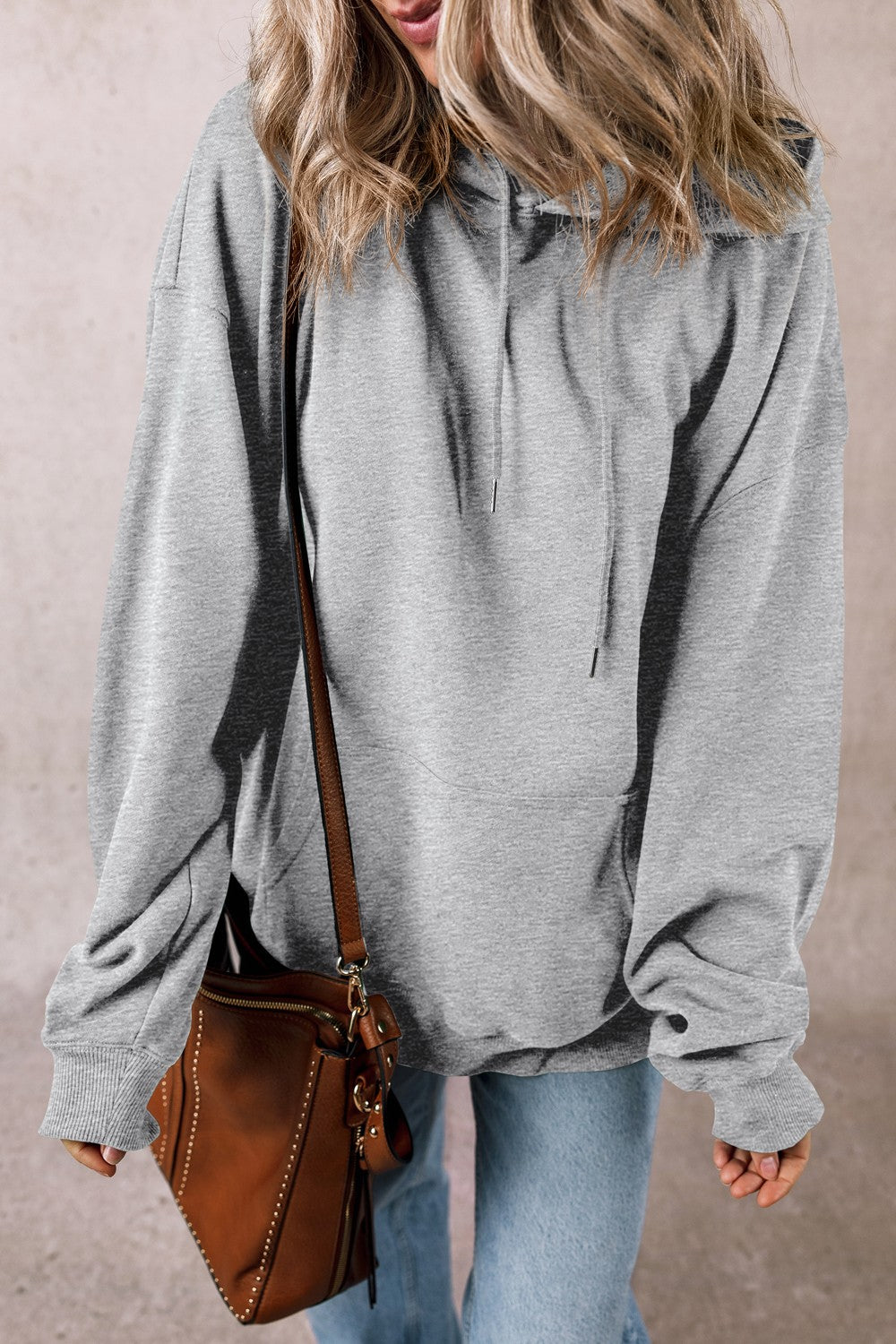 Drawstring Pocketed Long Sleeve Hoodie