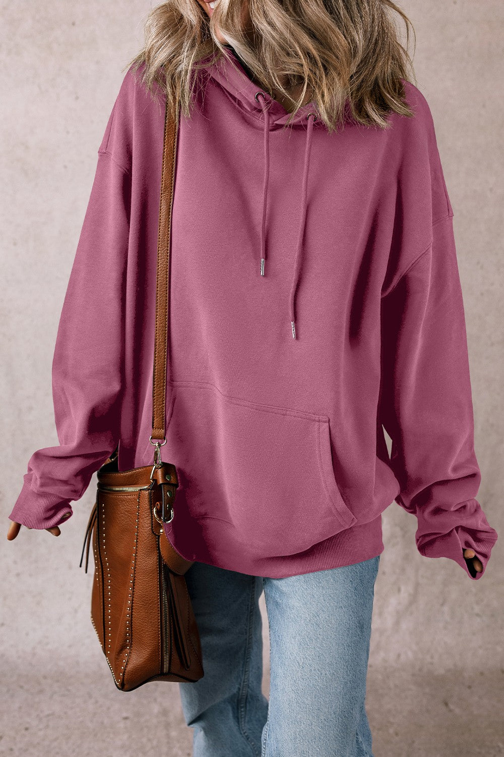 Drawstring Pocketed Long Sleeve Hoodie