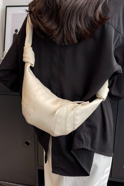 Vegan Leather Croissant Crossbody Bag