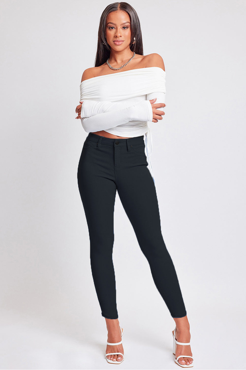 Full Size Hyperstretch Mid-Rise Skinny Pants