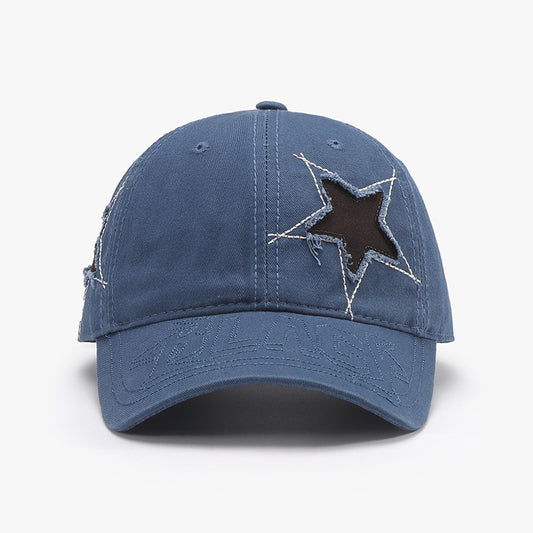 Adjustable Star Raw Hem Cap