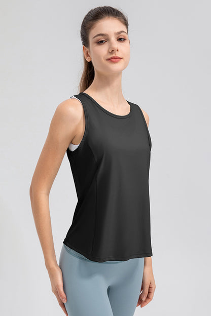 Wide Strap Round Neck Active Tank