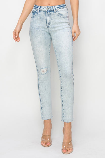 Full Size High Rise Distressed Skinny Jeans