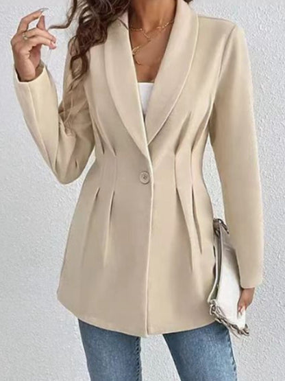 One Button Long Sleeve Blazer