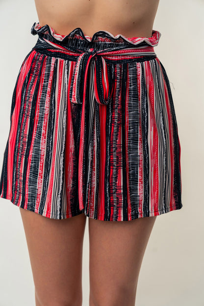 Full Size High Waisted Striped Shorts