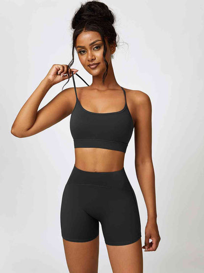 Sport Bra and Wide Waistband Shorts Set