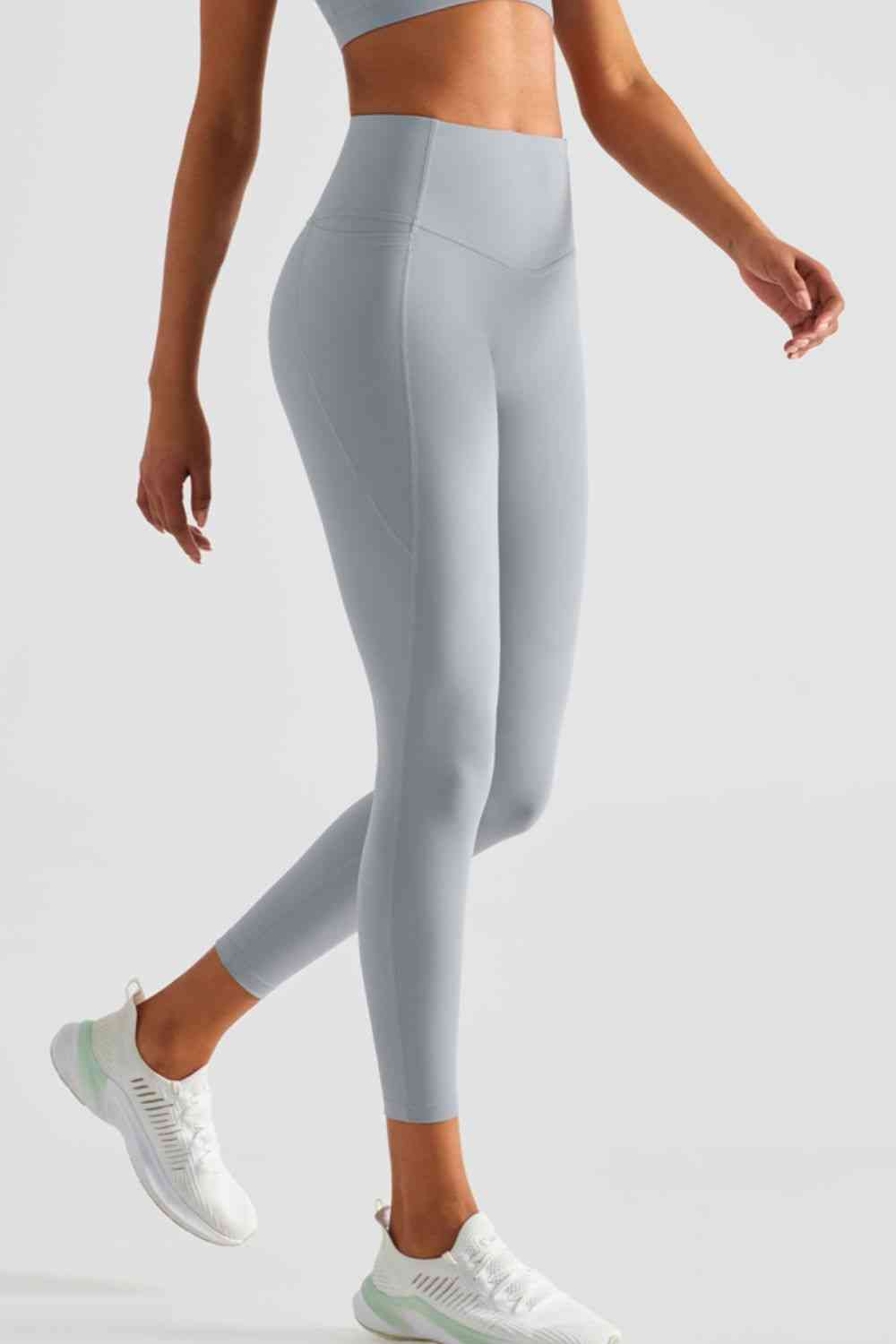 Wide Waistband Sports Leggings with Pockets