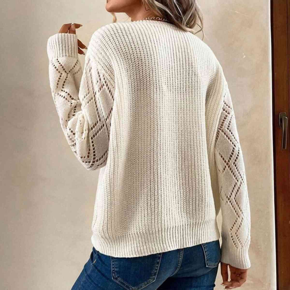 Contrast V-Neck Sweater