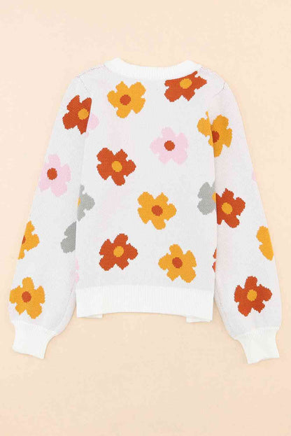 Floral Round Neck Sweater