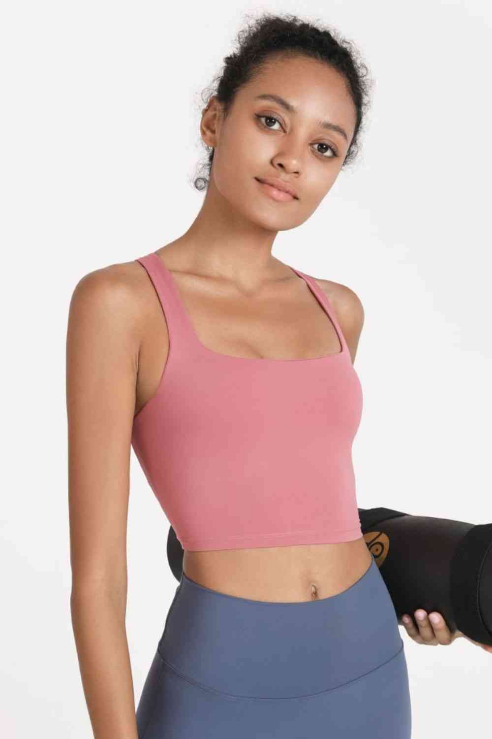 Crisscross Open Back Cropped Sports Cami