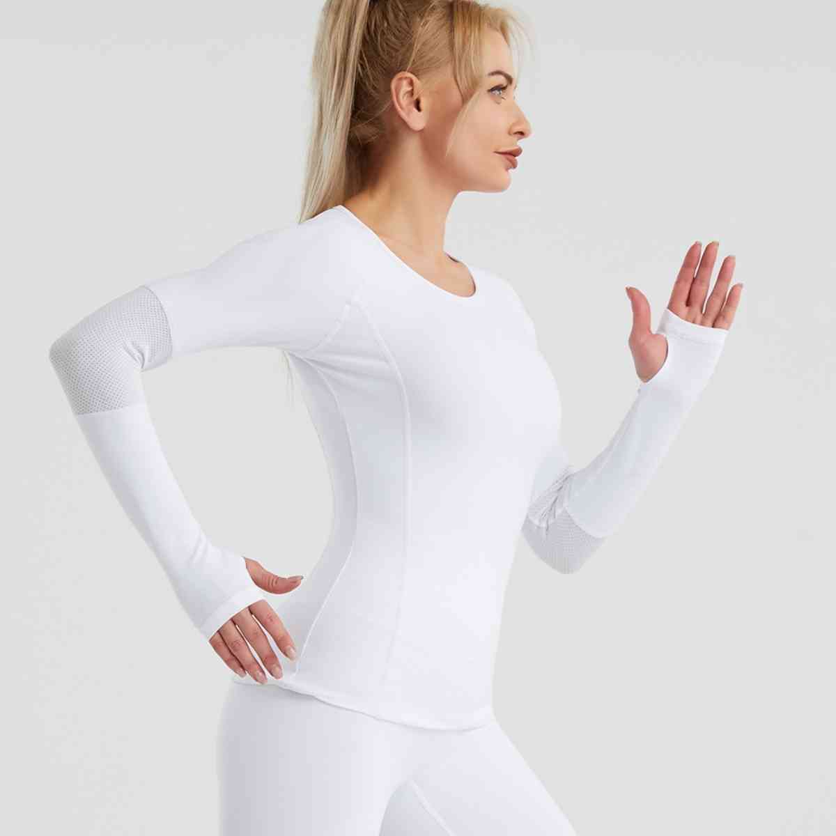 Long Sleeve Round Neck Sports Top