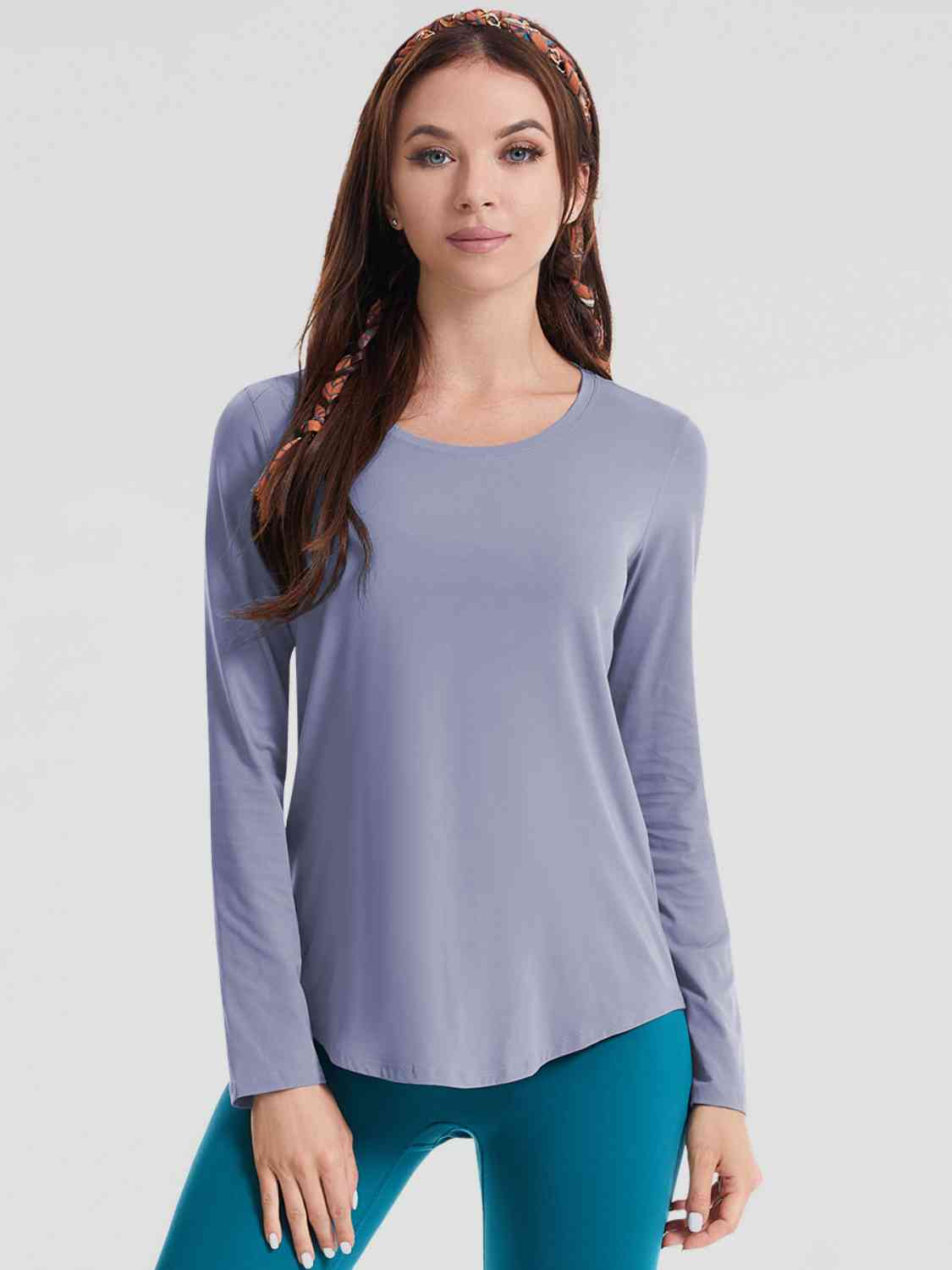 Round Neck Long Sleeve Sports Top