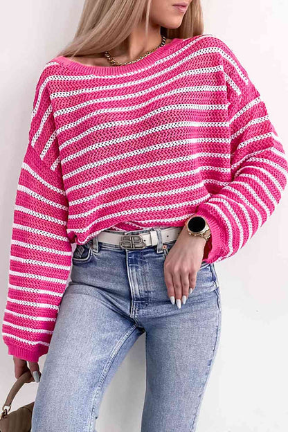 Striped Drop Shoulder Sweater