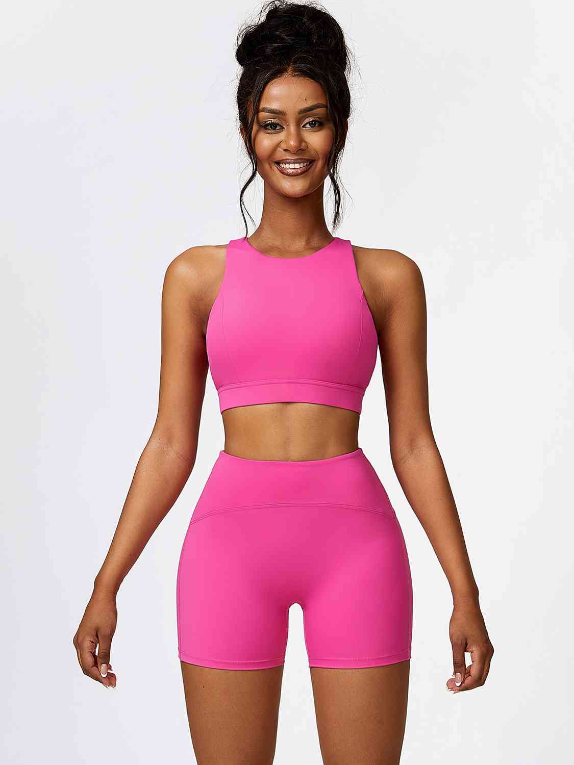 Cutout Cropped Sport Tank and Shorts Set