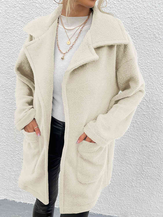 Dropped Shoulder Coat with Pockets