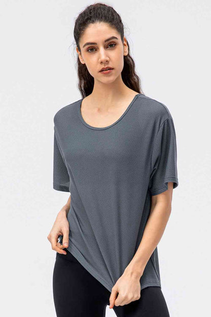 Round Neck Short Sleeve Active Tee