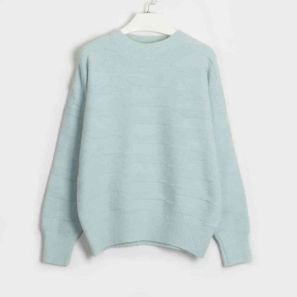 Round Neck Dropped Shoulder Sweater