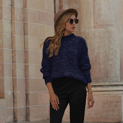 Mock Neck Long Sleeve Sweater