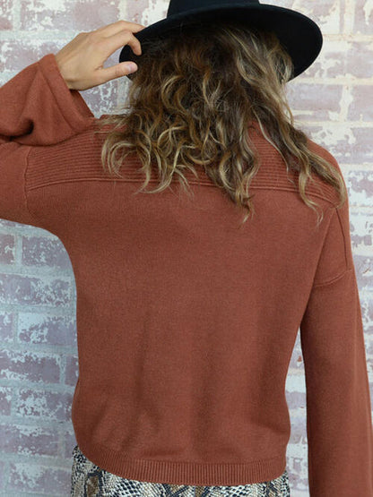 Round Neck Drop Shoulder Sweater