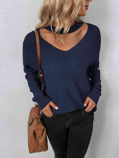 Cutout Zip Detail Sweater