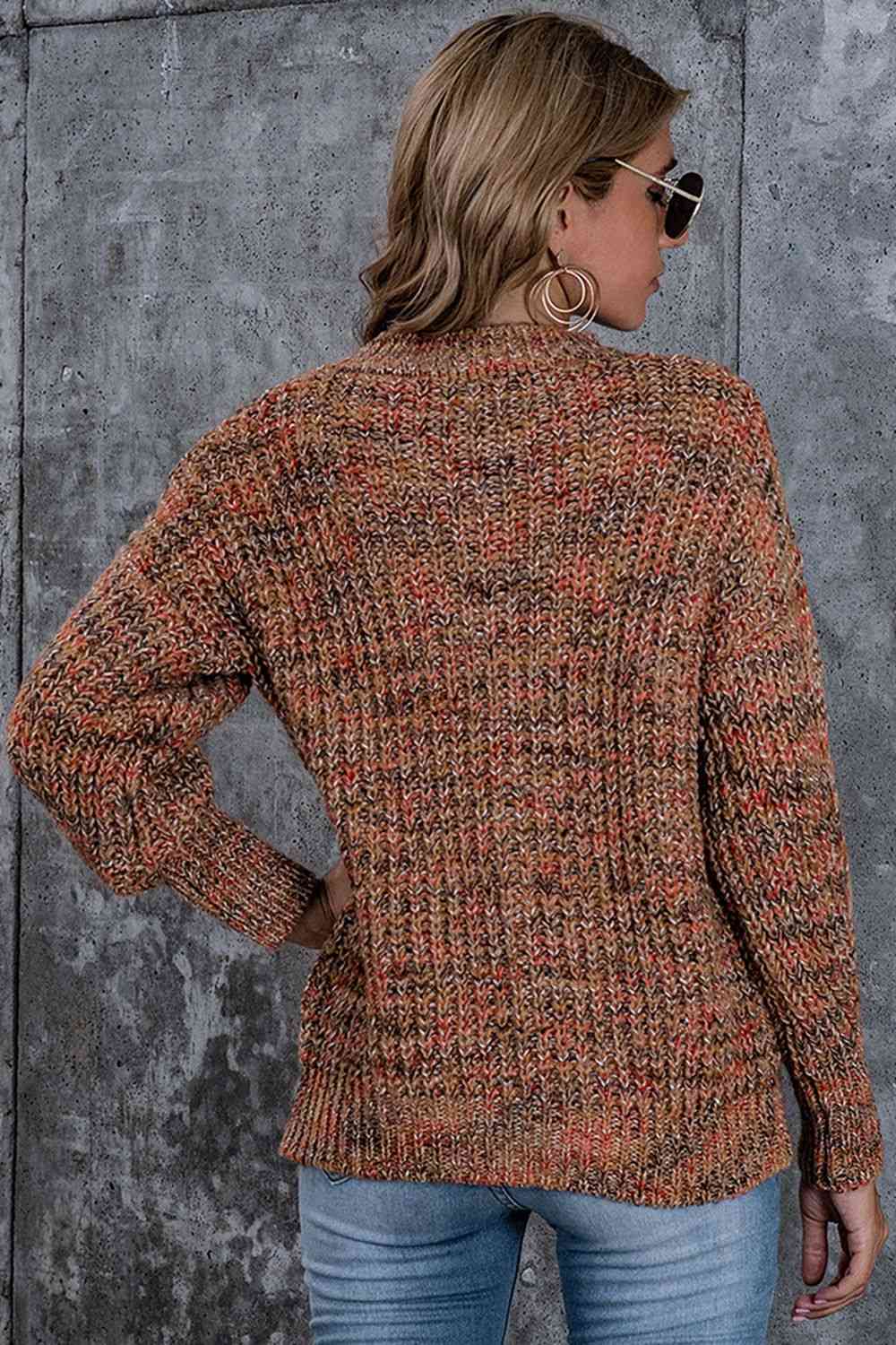 Round Neck Cable-Knit Sweater