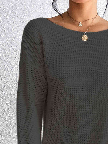 Boat Neck Drop Shoulder Sweater