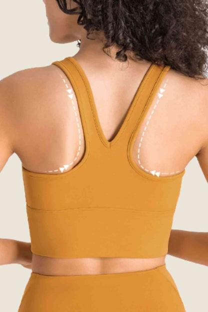 Gathered Detail Halter Neck Sports Bra