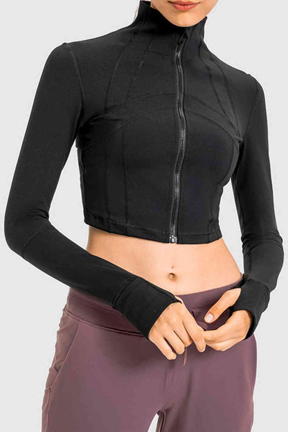 Zip Front Cropped Sports Jacket