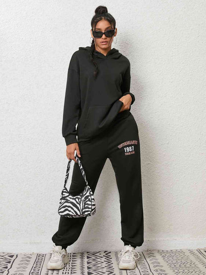 Graphic Hoodie and Sweatpants Set