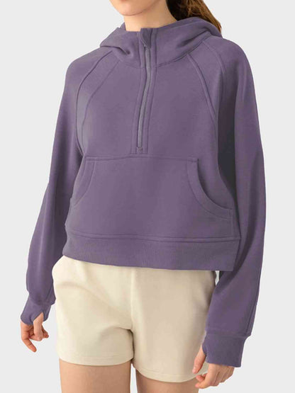 Half-Zip Long Sleeve Sports Hoodie