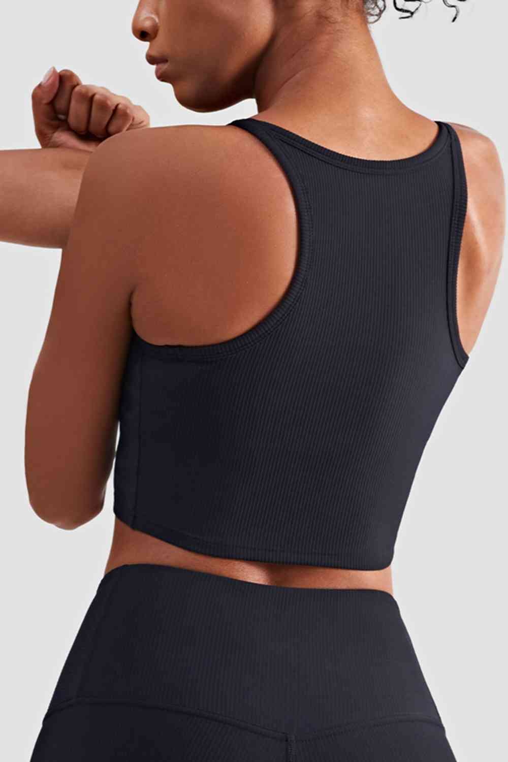 Round Neck Cropped Sports Cami