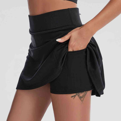 Wide Waistband Sports Skort