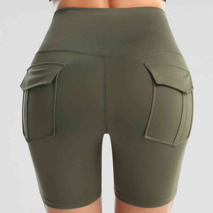 Wide Waistband Sports Shorts With Pockets