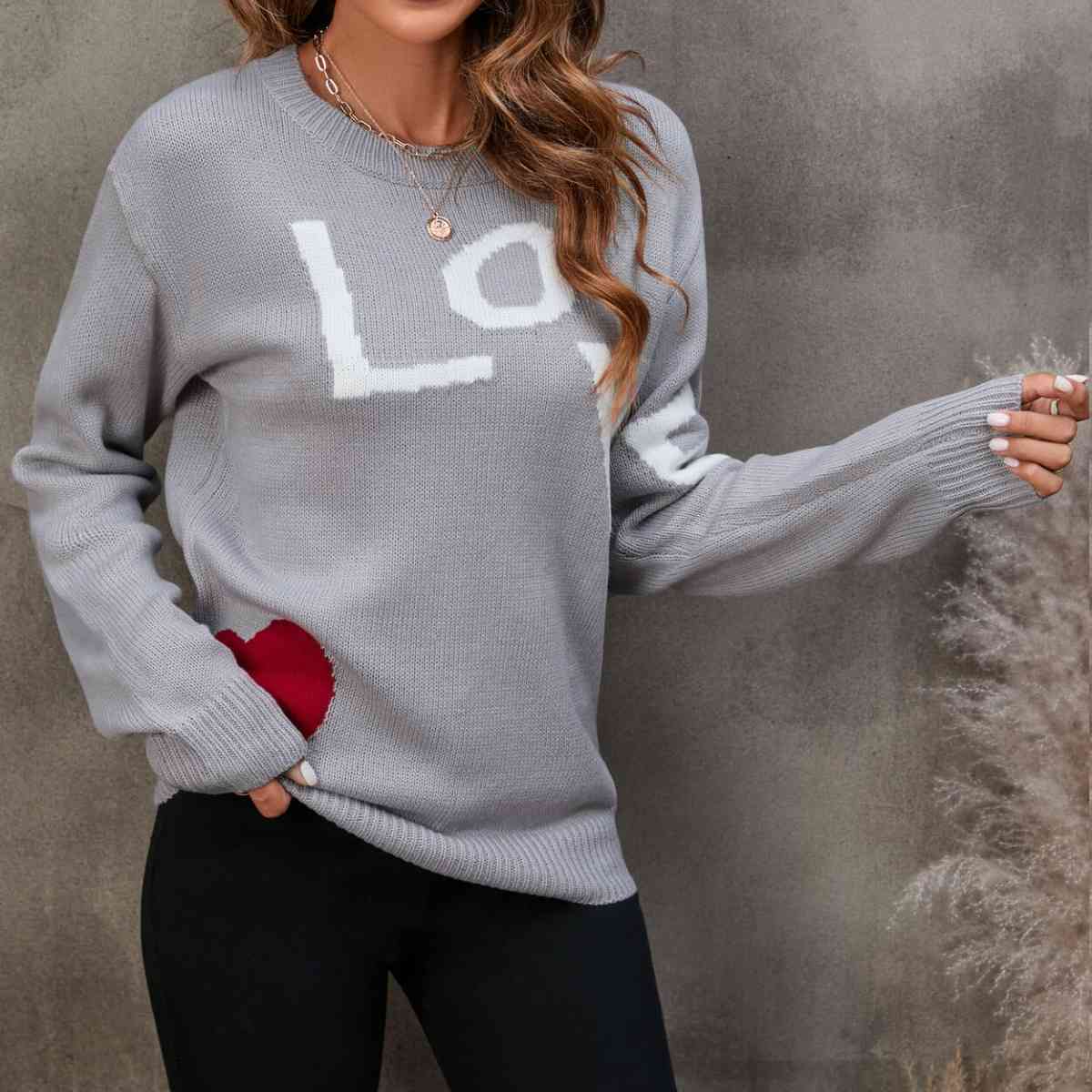 LOVE Round Neck Sweater