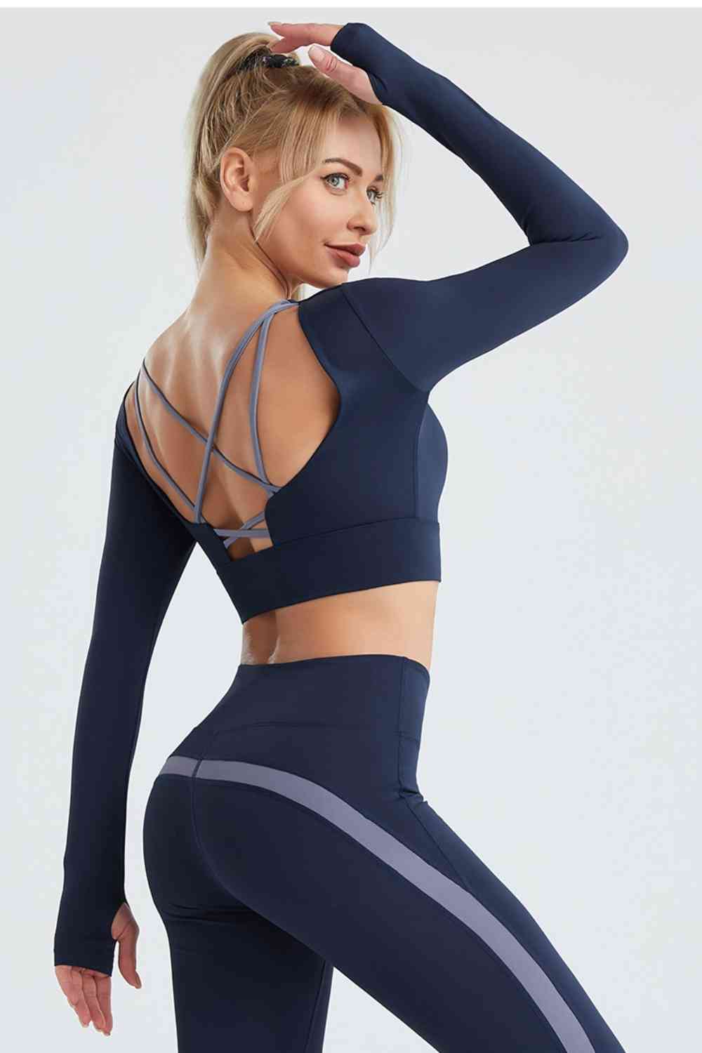 Crisscross Cropped Sports Top