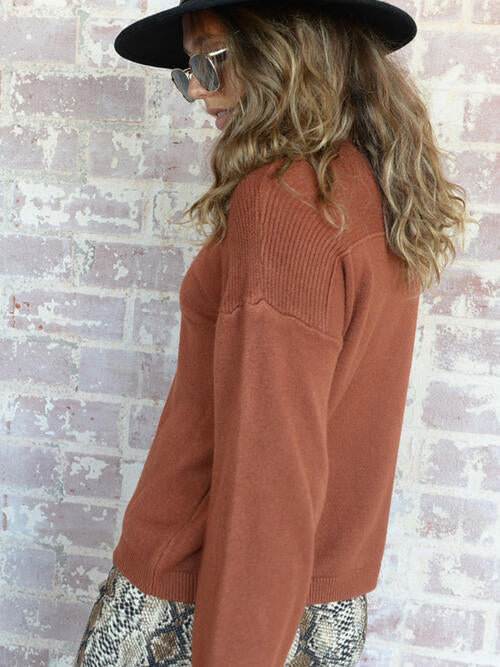 Round Neck Drop Shoulder Sweater